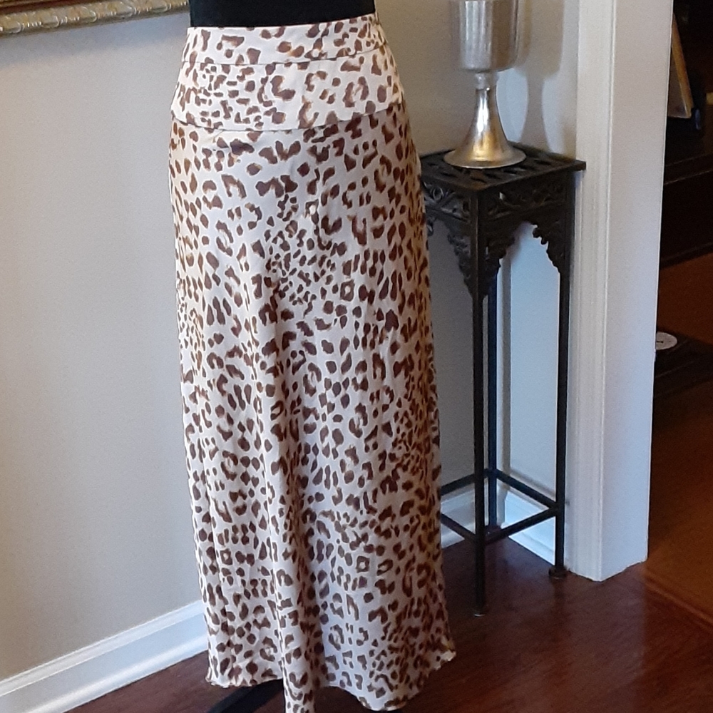 Free People Camel Combo animal print skirt 8 NEW